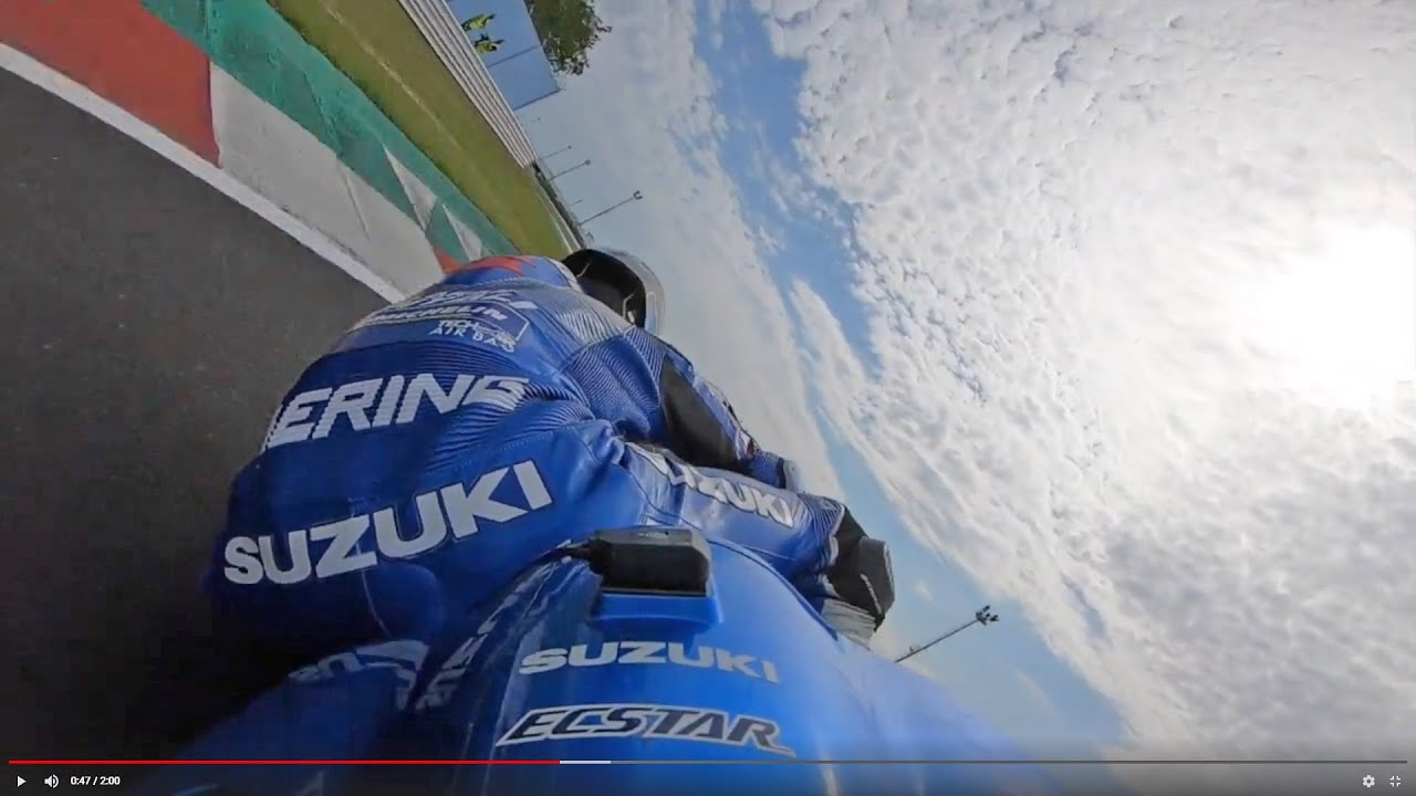 SUZUKI ECSTAR MISANO MotoGP PRUEBA VIDEO A BORDO