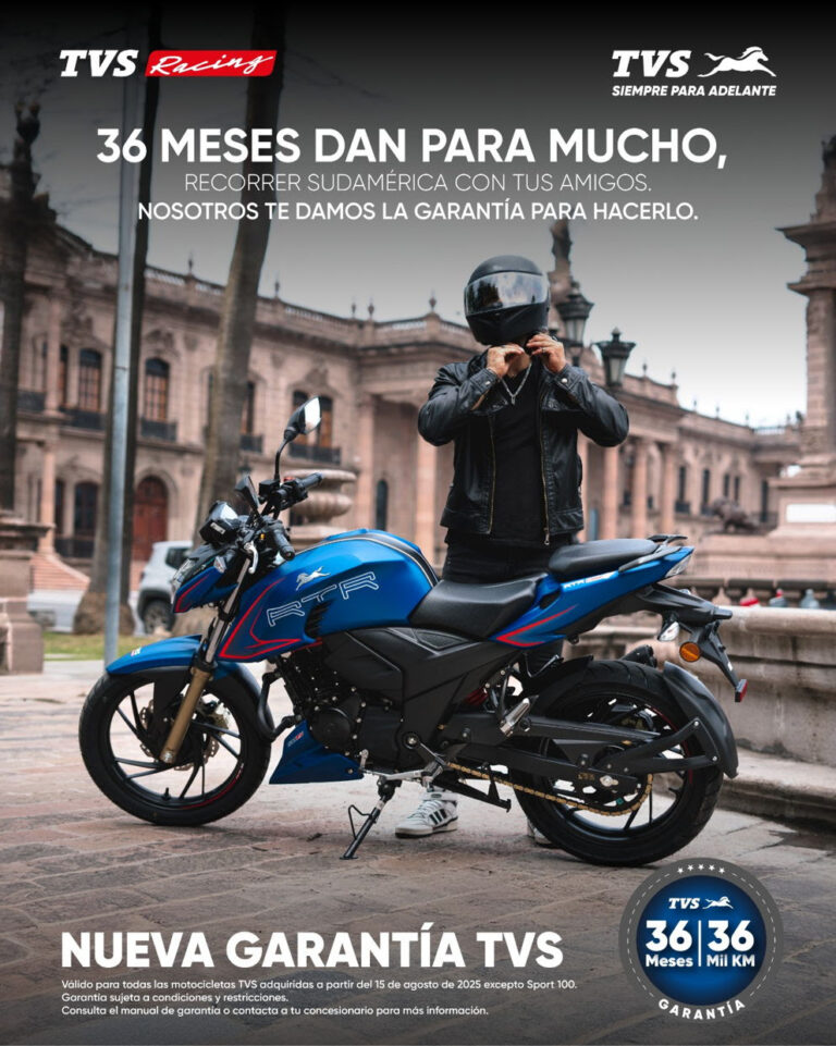 TVS Motor redobla sus esfuerzos con los mexicanos al ampliar su garantía de motocicletas y motocarros
